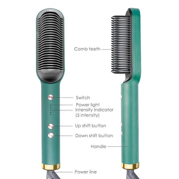 2 IN 1 CERAMIC HAIR STRAIGHTENER BRUSH FOR WOMEN - MARTONEBUZZ