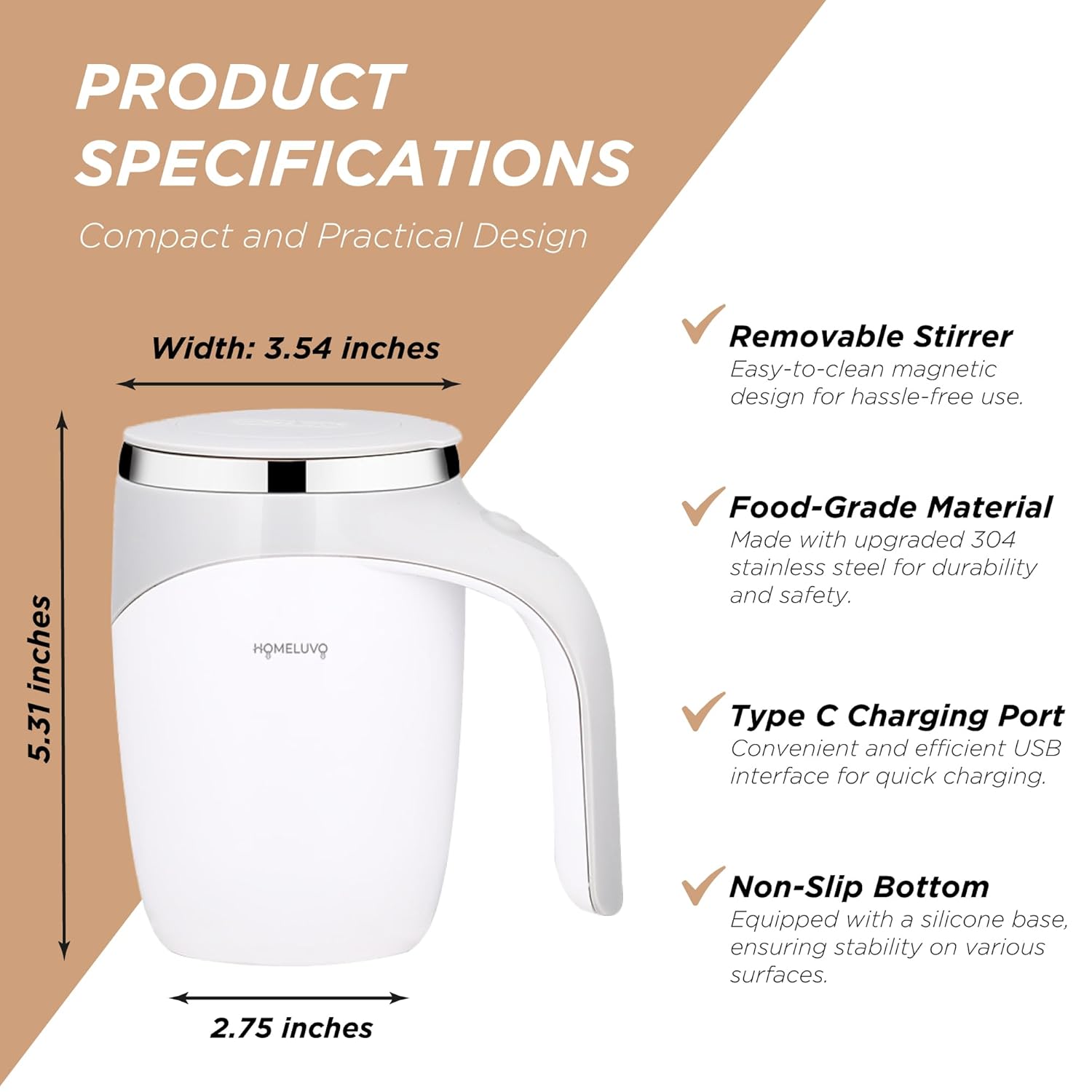 AUTOMATIC SELF STIRRING COFFEE MUG - MARTONEBUZZ